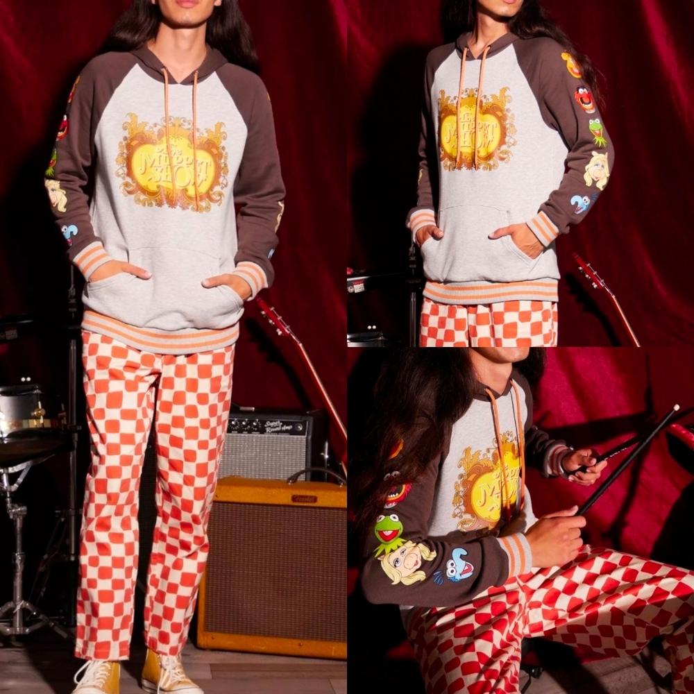 Unisex Disney The Muppet Show Pullover Hoodie Sweatshirt sz L Kangaroo Pocket